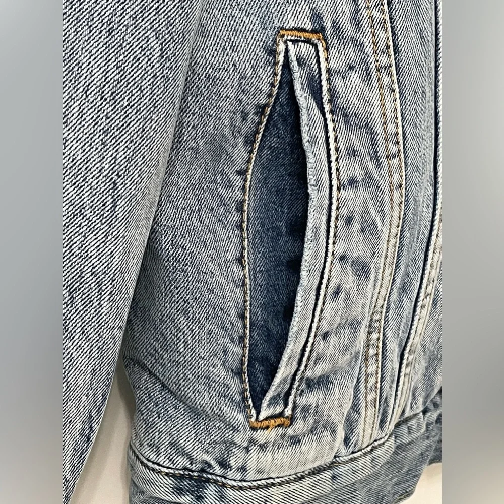Signature by Levi Strauss Sherpa Light Denim Jean Jacket Size Small - Picture 7 of 11